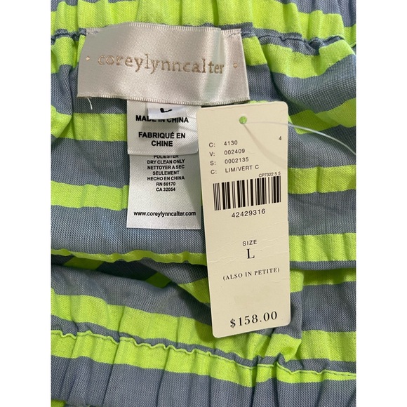 Anthropologie Corey Lynn Calter Neon Striped Off-The-Shoulder Mini Dress NWT L - Picture 9 of 15